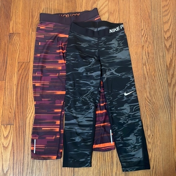 Nike Drifit Nike Pro Cropped Leggings black Purple size Small - Picture 1 of 11